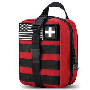 탄솔레 탄솔 몰레 파우치 이팍 구급상자 가방 빈 외상 용 찢어진 파우치 벨트 백팩 조끼 자동차 몰리 메드 케이스 600D 나일론 소형 전술 파우치 (RED)