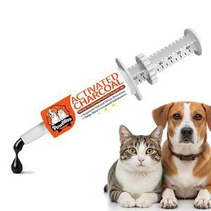 활성탄 응급처치 키트 - 반려견, 고양이, 강아지를 위한 긴급 지원, 소화 균형을 위한 천연 포뮬러, 캠핑 및 가정 필수 구강 설사 방지 (60ml 1튜브)