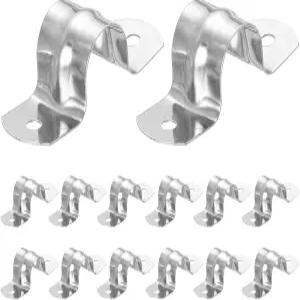 MECCANIITY 26개 도관 클램프 58인치 16mm 1홀 스테인리스 스틸 파이프 스트랩 고정용 U 브래킷 단일 밴드