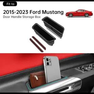 호환  포드 머스탱 2015-2023 전면 도어 사이드 수납함 폰 홀더 도어 핸들 포켓 수납 정리함 ABS