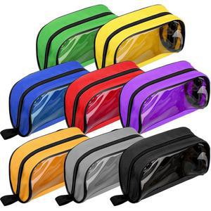 우댕 8개 구급 가방 비어 있는 8가지 색상 구급 가방 지퍼가 달린 휴대용 가방과 투명 창문 정리 키트 액세서리 가정용 야외 여행 용품