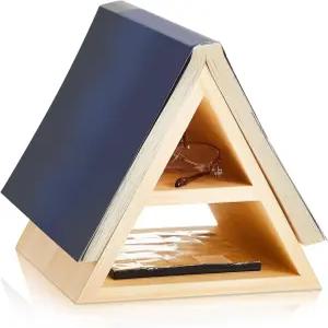 맹크시 나무 삼각형 책꽂이 7 위한 중앙 침실 테이블 기능 6 장식 책 인치 선반 페이지 받침대 애호가를