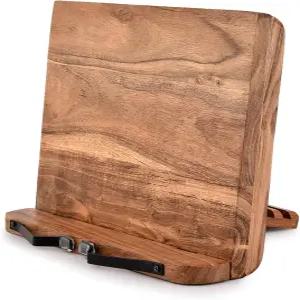 NIRMAN 아카시아 나무 책꽂이 조절 가능한 11인치 교재 태블릿 15인치 독서 9인치 책 레시피 각도 경량