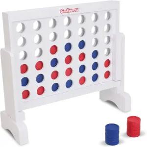 GoSports 1피트 너비 나무 4인치 연속 얼룩 흰색 휴대용 및 코인 어두운 선택 케이스 포함 또는 커넥트