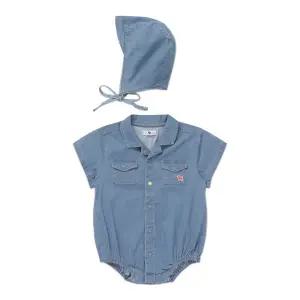 [롯데백화점]블루독베이비 BL 셔츠형데님바디수트 46313-604-01 출산백일돌