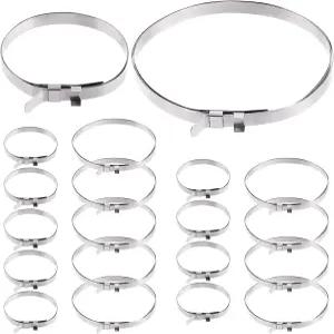 Swpeet 10Set 스테인리스 스틸 CV 부트 클램프 키트 10Pcs 소형 및 대형 크림프 밴드 18 35 9 노홀 타입