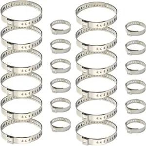 24Pcs CV 부트 클램프 키트 조절 가능한 액슬 조인트 밴드 구동 샤프트 크림프 포드 쉐보레 GMC Buick Jep