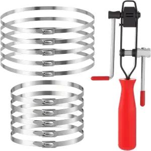 100 PCS 스테인리스 스틸 CV 조인트 부트 액슬 클램프 플라이어 밴드 자동차용 부츠 대부분의