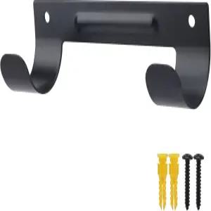 트아타파 다림질 보드 걸이 벽걸이 빨래방용 정리 나사가 달린 공간 절약형 수납 선반 걸이(블랙)