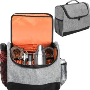 WUWEOT 트래블 바텐더 백 휴대용 바 캐리어 셰이커 및 공간이 병 세트 패딩 칵테일 백팩 수납 도구 손잡이