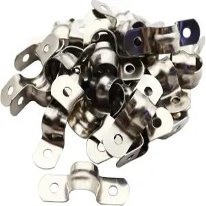 시퍼리 30Pcs 투 홀 스트랩 U 브래킷 M12 단단한 파이프 클램프 304 스테인리스 스틸 튜브 장력 클립