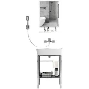 간이 세면대 폭좁은 스탠드 카페 소형 세면기 세라믹 욕실 업소용 수납 손