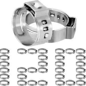 MOLAVIEE 120Pcs 싱글 이어 호스 클램프 194226mm 34인치 304 스테인리스 스틸 신치 크림프 링 핀치 자동차