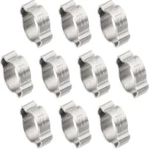패티킬 10팩 911mm 더블 이어 호스 클램프 304 스테인리스 스틸 O 클립 크림프 링 연료 가솔린 파이프 튜브