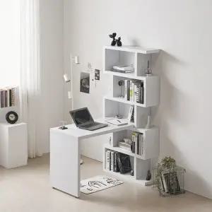 [롯데백화점]미아트 제이가구 브란스모듈 1400 소형 책상 5단 책장 세트