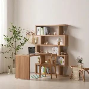 [롯데백화점]미아트 제이가구 브란스모듈 1200 책상 5단 책장 세트