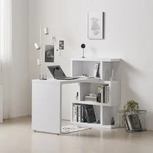 [롯데백화점]미아트 제이가구 브란스모듈 1200 소형 책상 3단 책장 세트