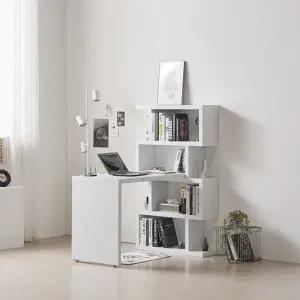 [롯데백화점]미아트 제이가구 브란스모듈 1200 소형 책상 4단 책장 세트