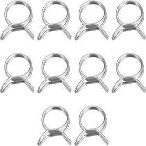 ucell 이중 와이어 스프링 호스 클램프 10개 304 스테인리스 스틸 12mm 내경 127mm134mm OD 연료 라인