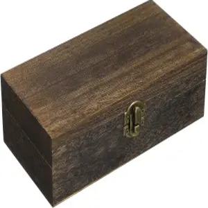 힌지 뚜껑이 있는 빌케이스 나무 보관함 상자 위한 보물 직사각형 공예품을 장식품 빈티지 기념품 용기