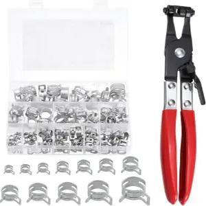 ucell 121Pcs 722mm 12사이즈 스프링 밴드 호스 클램프 회전 플라이어 구색 키트 연료실리콘 진공 파이프