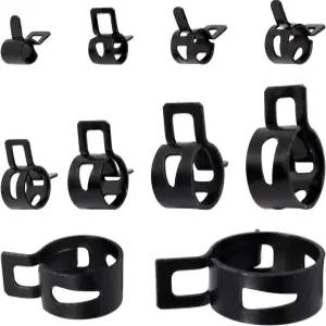 GDFYMI 스프링 호스 클램프 키트 밴드 연료 라인 클립6mm 25mm 100개