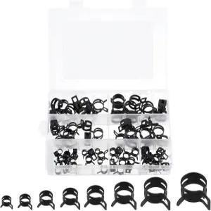ucell 80Pcs 718mm 8사이즈 스프링 밴드 타입 액션 연료실리콘 진공 호스 파이프 클램프 저압 에어 클립
