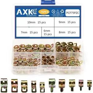 AK 75Pcs세트 610mm Q673B 진공 스프링 연료유 물 CPU 호스 클립 파이프 튜브 밴드 클램프 금속 패스너