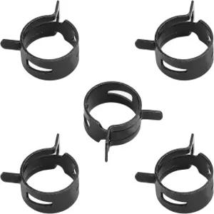 MroMa 5Pcs 09123mm ID 스프링 밴드 호스 클램프 1인치 OD 연료 라인용 블랙 장착 실리콘 진공 파이프 공기