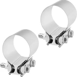 BIGREAT T304 스테인리스 스틸 2인치 배기 클램프 버트 조인트 씰 밴드 슬리브 커플러 시스템 2PCS 연마