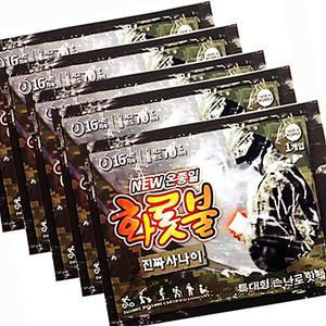 [2개구성] 진짜사나이 온종일 화롯불 핫팩특대형160g x 5개 흔드는 군인 캠핑용 방한 KWFG1MW2