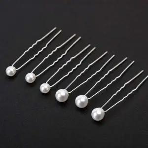 머리핀 뒤꽂이 진주 ZF 머리장식 악세사리 헤어악세사리 (8mm)헤어핀