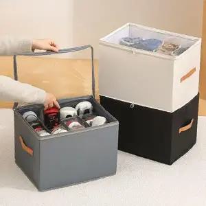 의류 신발 정리함 접이식 슈즈박스 보관함 투명 신발 수납함