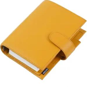 모터머 퍼스널 럭셔리 링 플래너 - 정품 가죽 바인더 정리함(페블 머스타드 30mm 반지)