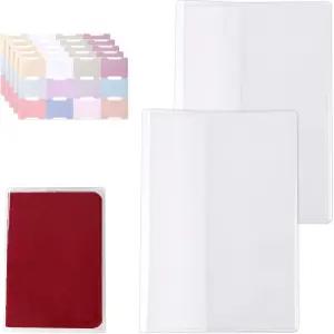 호보니치 A6용 투명 플래너 커버 2개 9.06x6.18인치 PVC 프로텍터 5개의 빈 라벨 스티커 포함 액세서리용