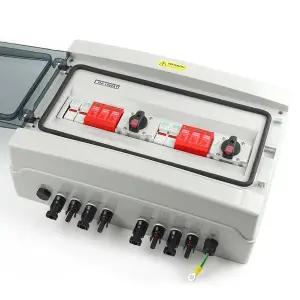 호환 IP65 2입력 2출력 1000V PV 결합기 DC 퓨즈 절연 스위치 SPD 벽걸이형 방수 방진 서지 번개 보호