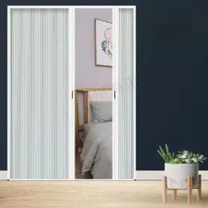 무타공 중문도어 슬라이딩 도어 벌집형 자바라