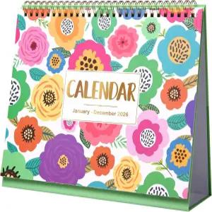 2026 데스크 캘린더 - 2026년 1월 12월 9.8인치 x 8.3인치 12개월 기념 페이지 두꺼운 종이가 있는 스탠딩