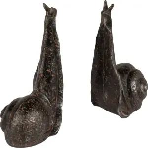 크리에이티브 협동조합 장식의 주름진 주철 달팽이 북엔드 앤티크 블랙 마감