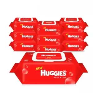 하기스 레드 뉴 물티슈 캡형 듀얼클린 엠보싱 72매X10입