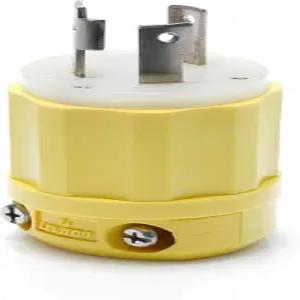 레비톤 30암페어 250볼트 NEMA L630P 2P 등급 옐로우 3W 접지 부식 플러그 26CM21 화이트 산업용 방지 잠금