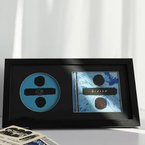 글래스가 된 음악 테이블 디스플레이 앨범 오토그래프 스탠드 디스크 나무 사인 케이스 CD BLA BLA 테이블탑 장식 블랙 벽걸이용 액자 프레임 선반 블랙