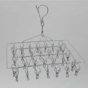 스텐 빨래집게 사각 미니건조대 30구 베란다빨래건조