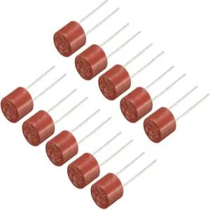 ucell 10Pcs DIP 장착 미니어처 실린더 블로우 슬로우 마이크로 250V 2A 퓨즈 T2A 빨간색