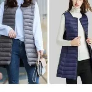 여성 오리털 롱 패딩 조끼 덕다운 경량 퀼팅 베스트