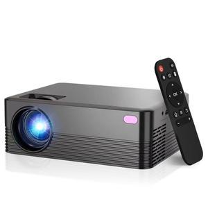 Wi-Fi 및 블루투스가 지원되는 미니 휴대용 프로젝터, 1080P 풀 HD 스마트 300 ANSI, 스마트폰, HDMI, 가정, 침실, 야외용 USB와 호환 Black