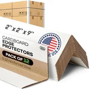 IDL 패키징 2인치 x 9인치 골판지 가장자리 보호기(12팩) - 배송 보관 및 이동을 위한 코너 보호기 팔레트