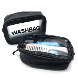 [라일리] Rly 세면도구가방 블랙 투명파우치 지퍼투명파우치 브러