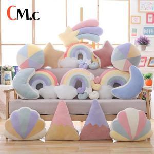 수유쿠션3D 봉제 베개 쿠션 선물 부드러운 등받이 장난감, 생일 재미있는 하늘 구름 무지개 자연, 어린이