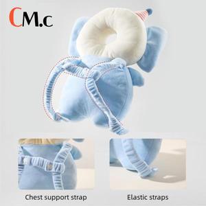 수유쿠션유아 머리 보호 쿠션 백팩 착용형 베개 0-3세 어린이 사자 안전